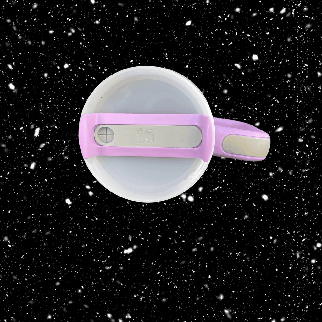 Snoopy Space 40 oz tumbler with handle purple engraved stainless steel mug on starry background