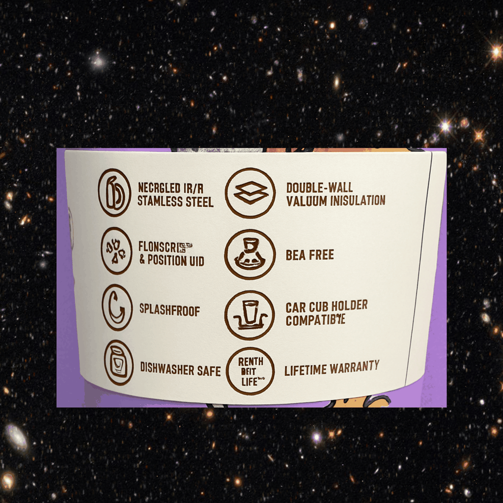 Snoopy Space 40 oz Tumbler with Handle – Blue & Purple Engraved Mug