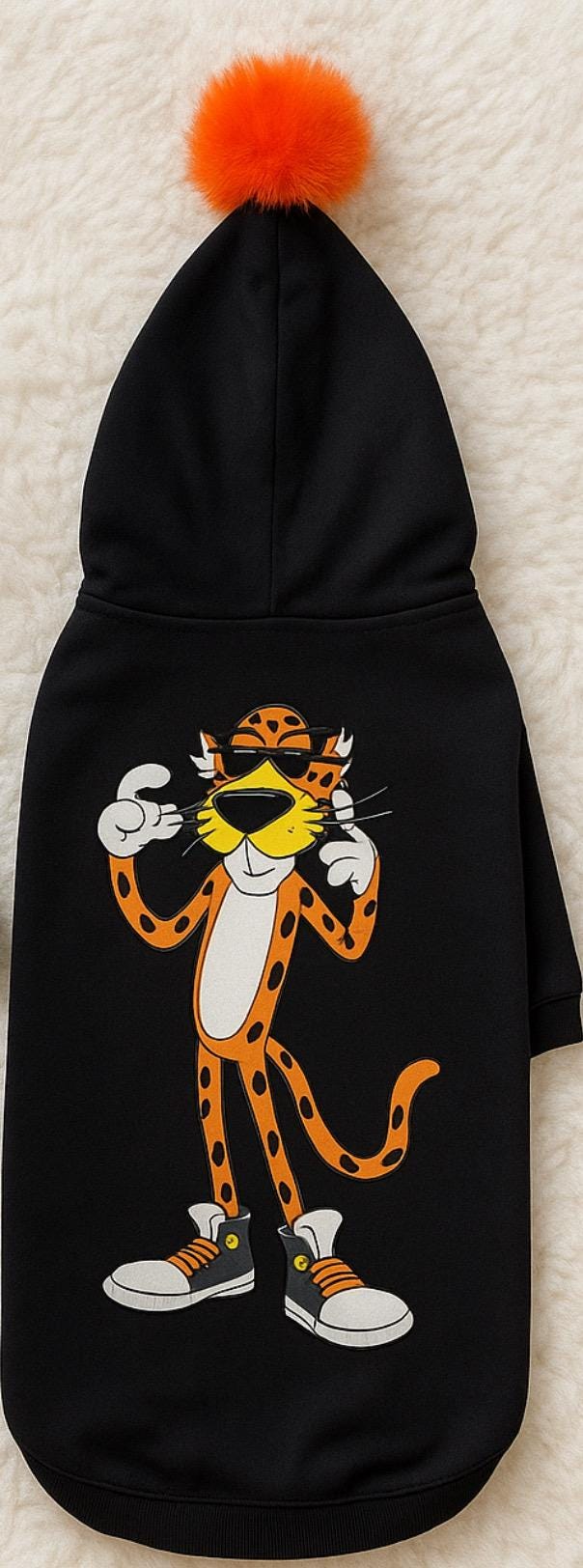 Cool Orange Pom Pet Hoodie | Funny Cartoon Dog Sweatshirt | Cute Streetwear Style for Small & Medium Dogs