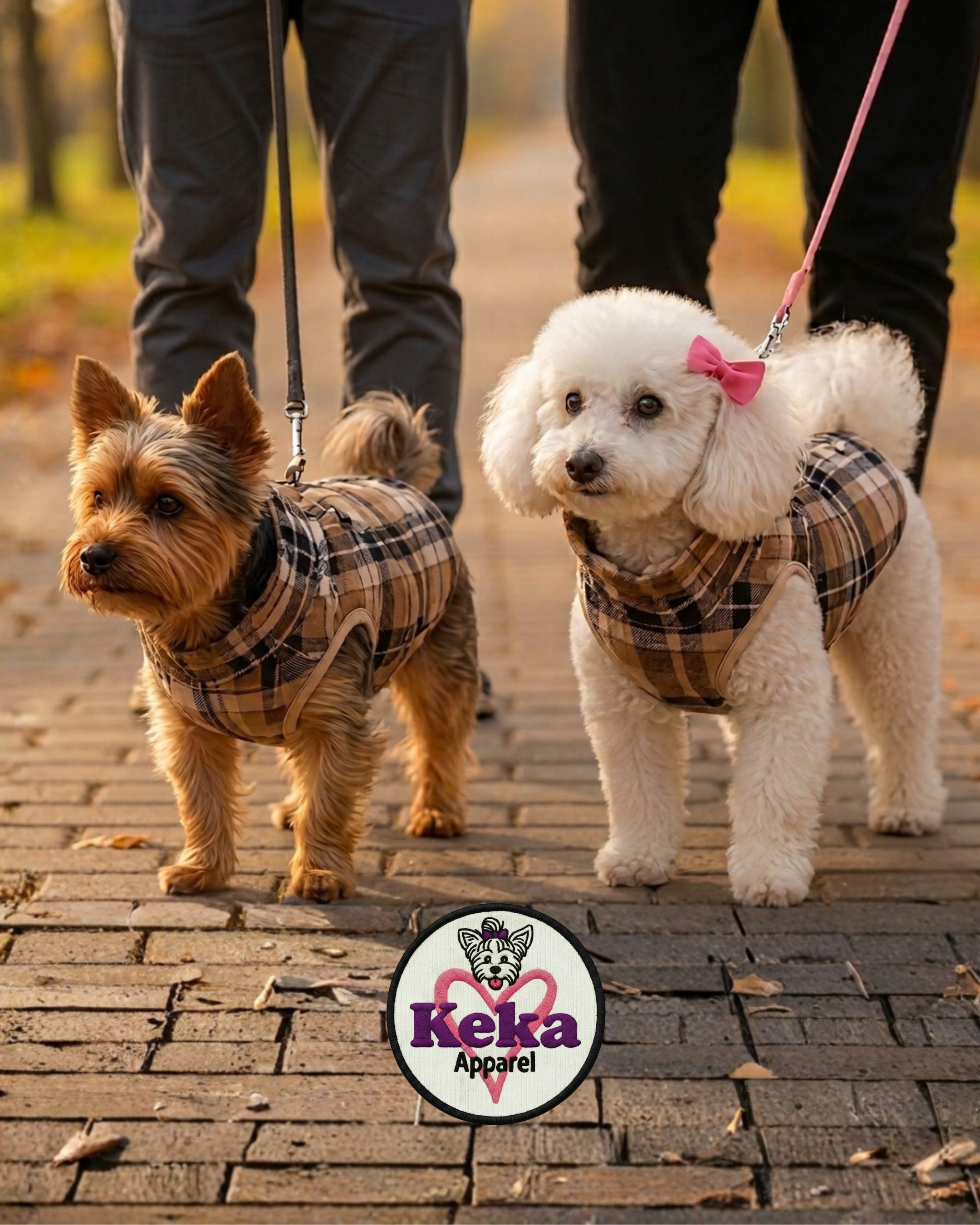 No-Pull Dog Harness Vest - Premium Padded Plaid Jacket with Zipper & Double D-Ring (XS-XL)