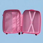 Hello Kitty Rolling Suitcase – Pink Hardshell Carry-On with Teddy Bear Pattern | Kids Travel Luggage