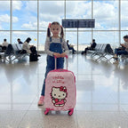 Hello Kitty Rolling Suitcase – Pink Hardshell Carry-On with Flower Pattern | Kids Travel Luggage