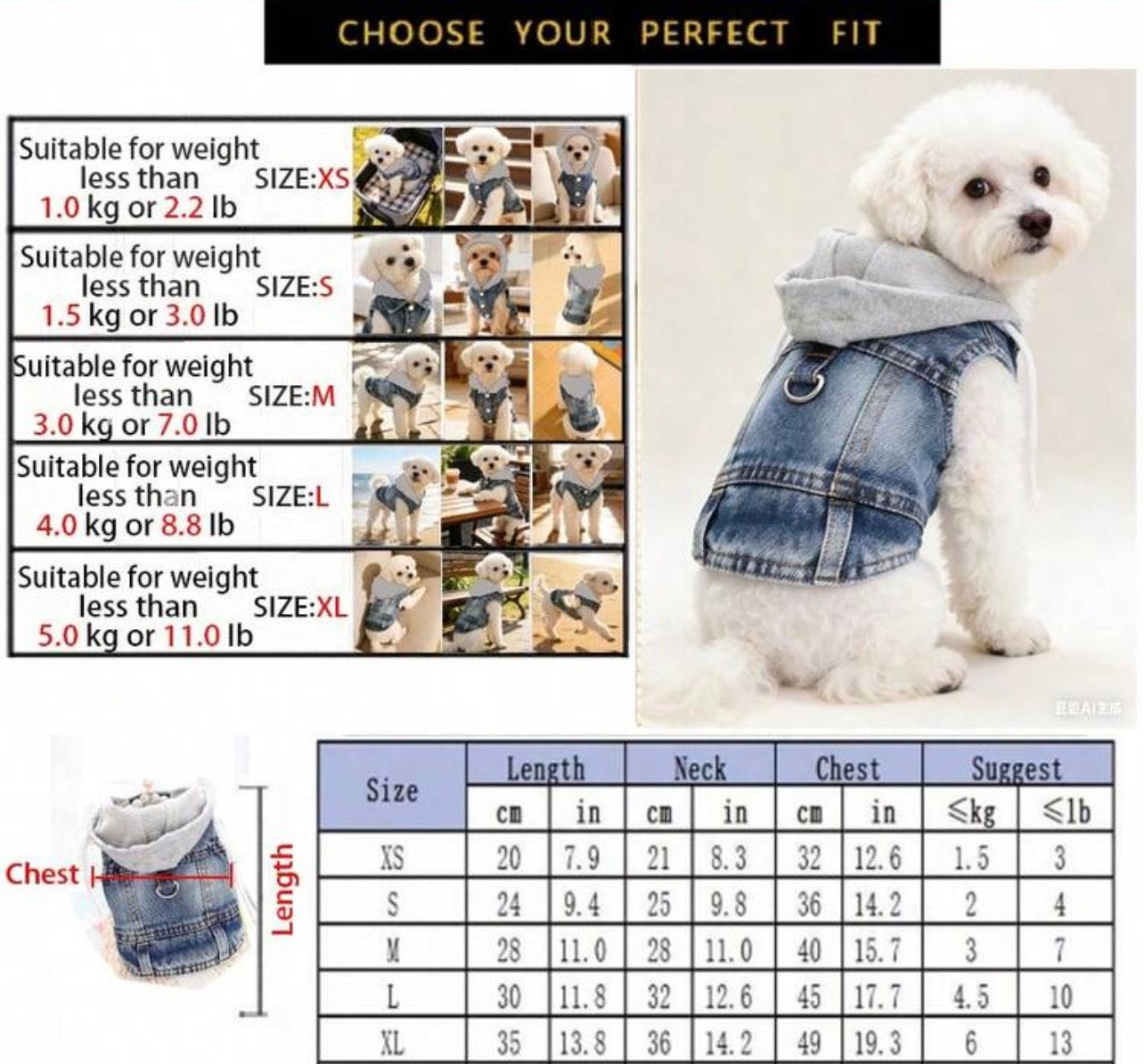 Dog Hoodie with Built-In D-Ring Harness | 2-in-1 Soft Fleece for Small Dogs S–XL