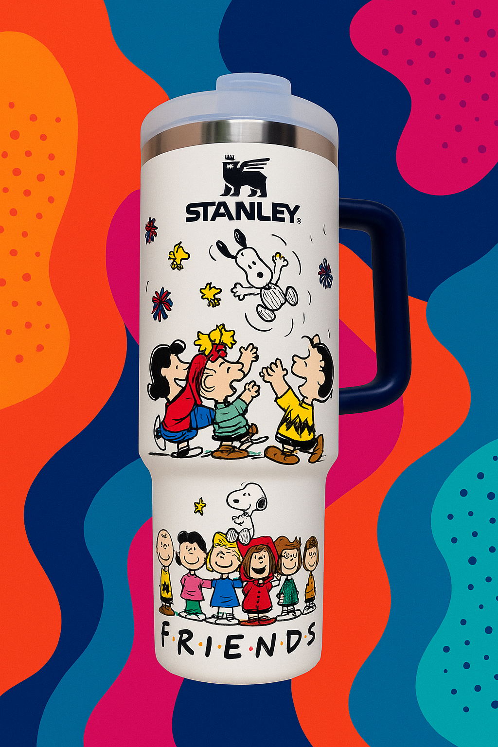 Snoopy Friends White 40 Oz Tumbler Engraved