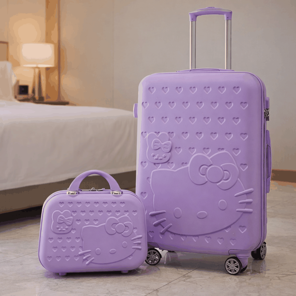 Hello Kitty Luggage Set – Hard Shell Spinner Carry-On & Travel Case (Pink, Red, Purple)