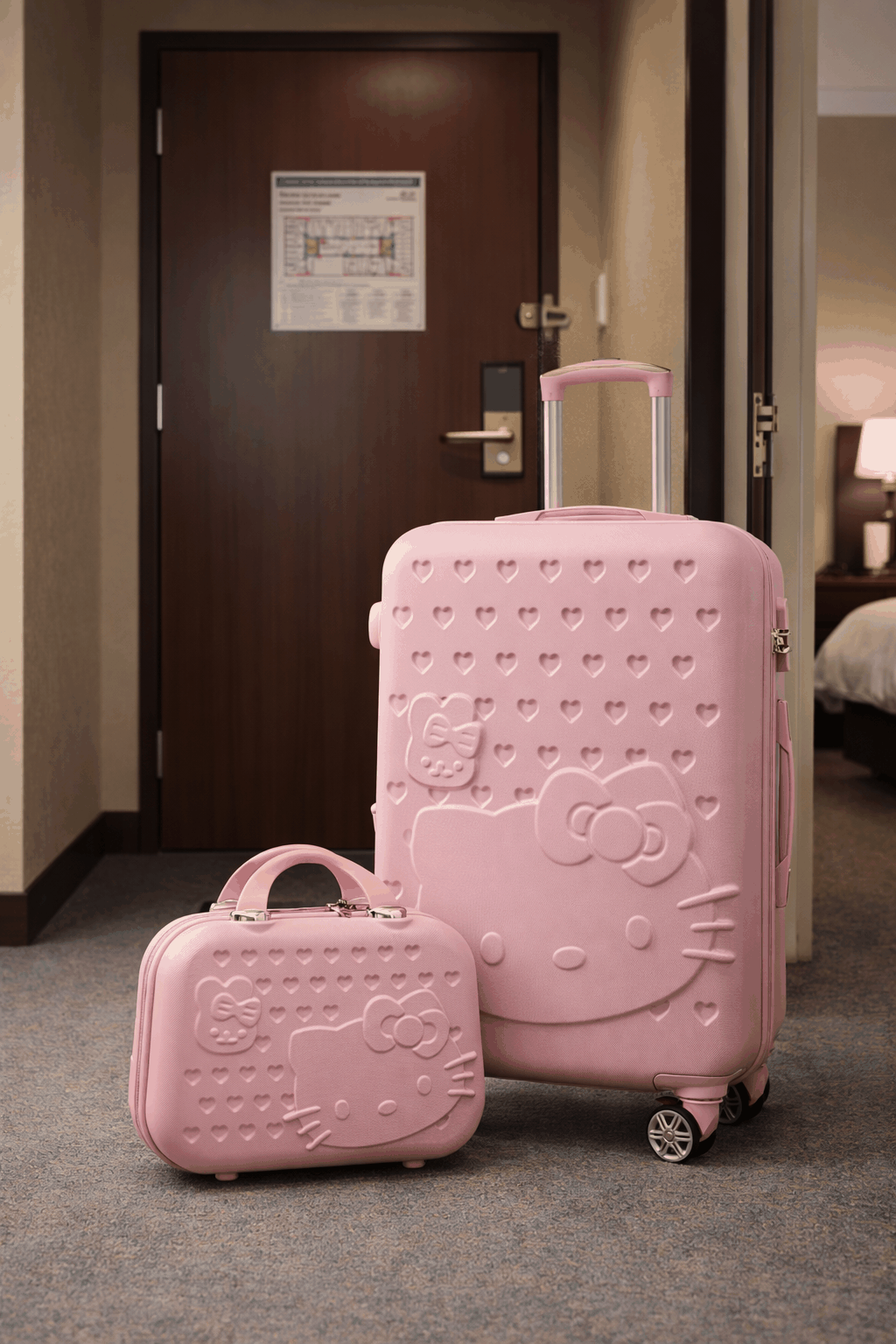 Hello Kitty Luggage Set – Hard Shell Spinner Carry-On & Travel Case (Pink, Red, Purple)