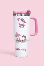 Hello Kitty Tumbler 40oz - Insulated Stainless Steel Travel Mug with Handle & Straw