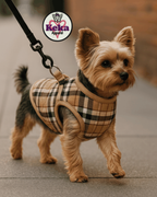 No-Pull Dog Harness Vest - Premium Padded Plaid Jacket with Zipper & Double D-Ring (XS-XL)