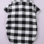 Camisa buffalo check - vista trasera fondo pastel