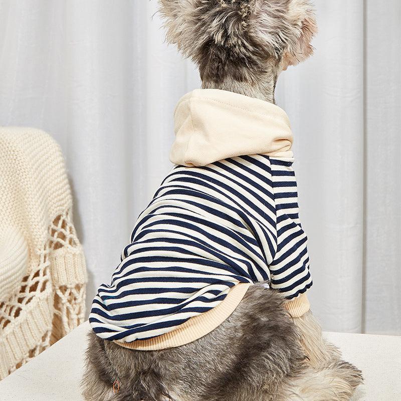 Cozy Canine Striped Hooded Sweater - Fashionable Pet Apparel