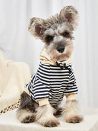Cozy Canine Striped Hooded Sweater - Fashionable Pet Apparel