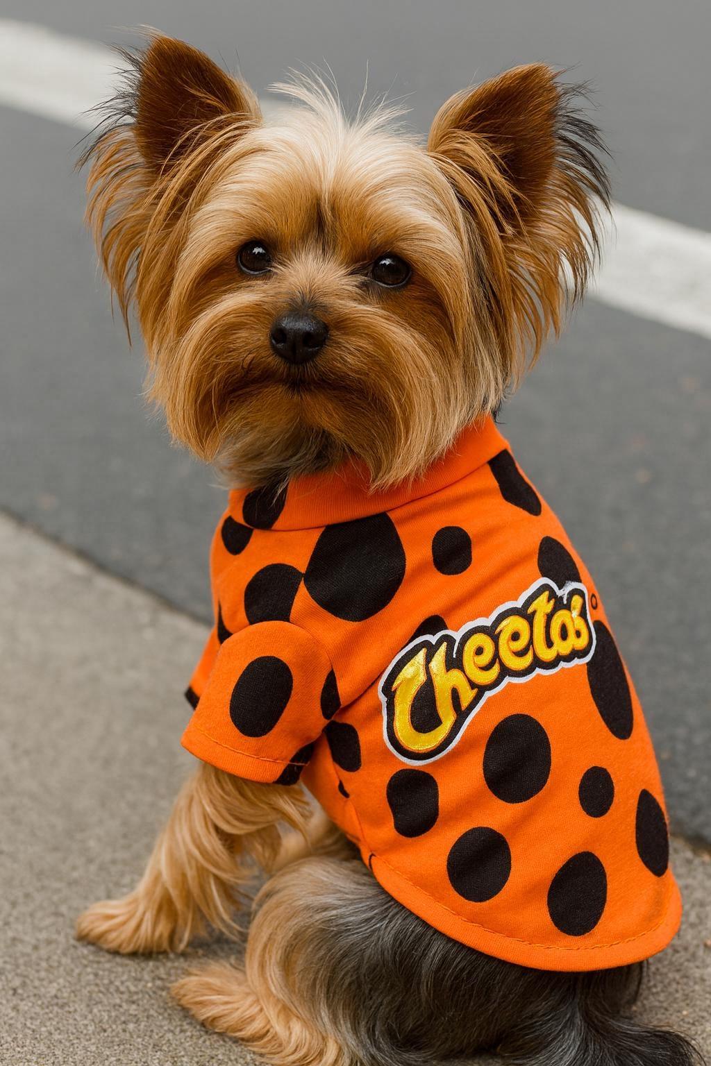 Funny Orange Polka Dot Dog Shirt Snack Inspired Pet Outfit