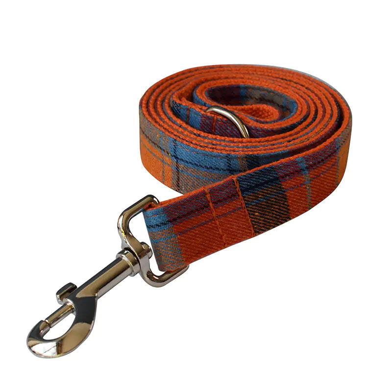 Orange Velvet Dog Collar with Rope - Pet Supplies