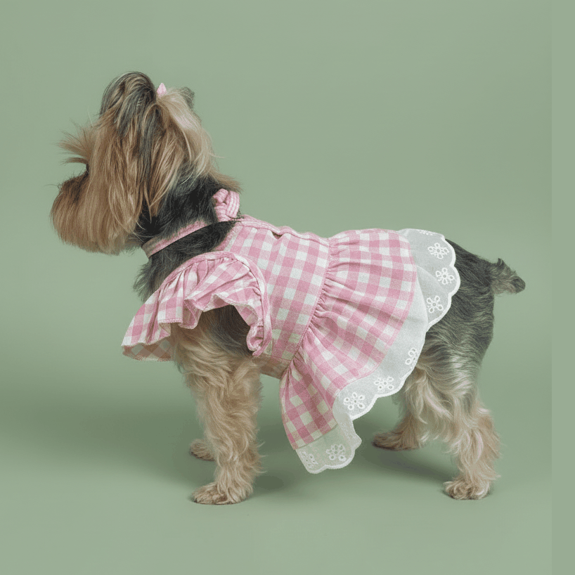 Pink Gingham Dress - No Back Bow