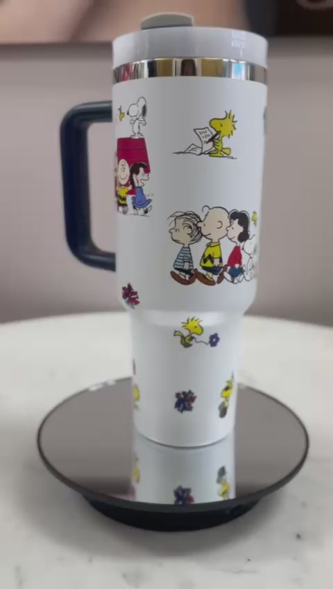 Snoopy Friends White 40 Oz Tumbler Engraved