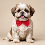 Shih Tzu wearing the red bow tie